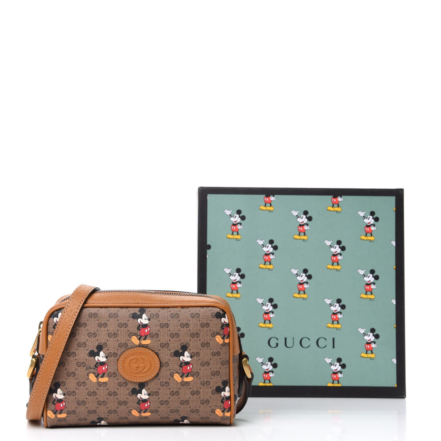 Gucci X DISNEY Mini Vintage GG Supreme Monogram Mickey Mouse Shoulder Bag Beige Vintage Sun Oil 11 of 11