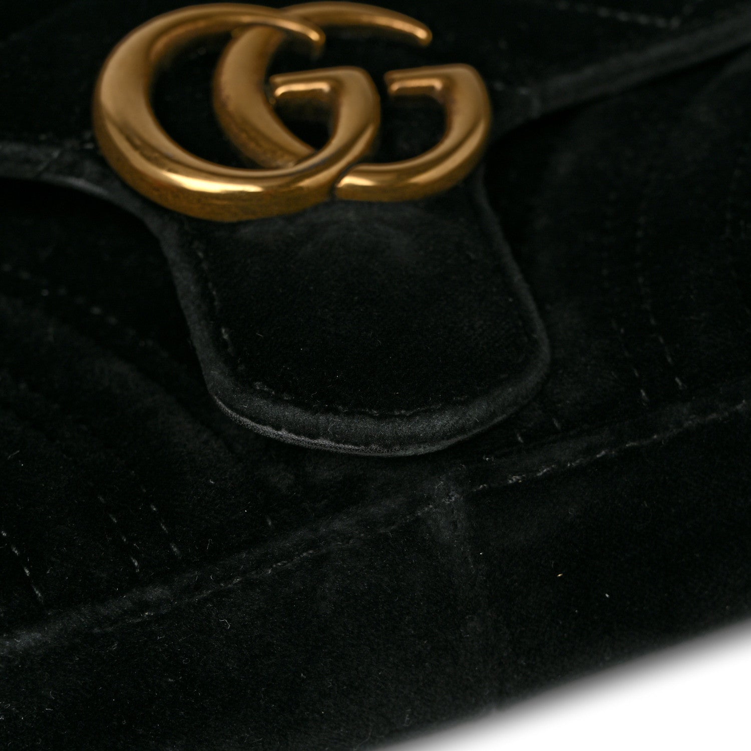 Gucci Velvet Matelasse Mini GG Marmont Shoulder Bag Black 13 of 14