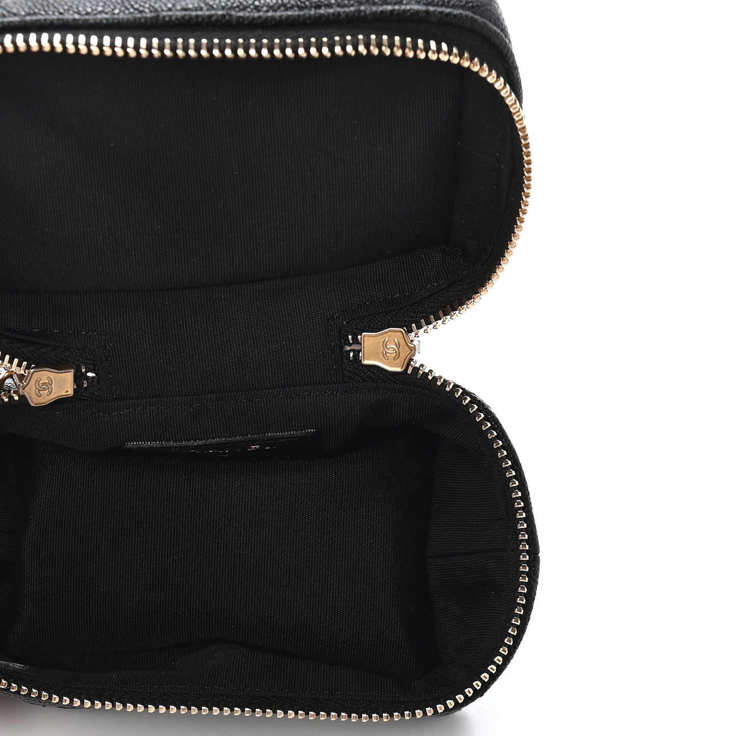 Caviar Quilted Mini Top Handle Vanity With Chain Black