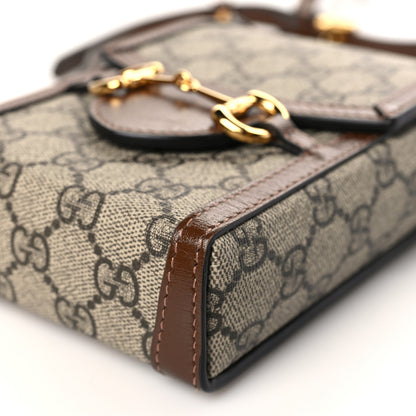 Gucci GG Supreme Monogram Mini Horsebit 1955 Crossbody Bag Beige Brown Sugar 9 of 9