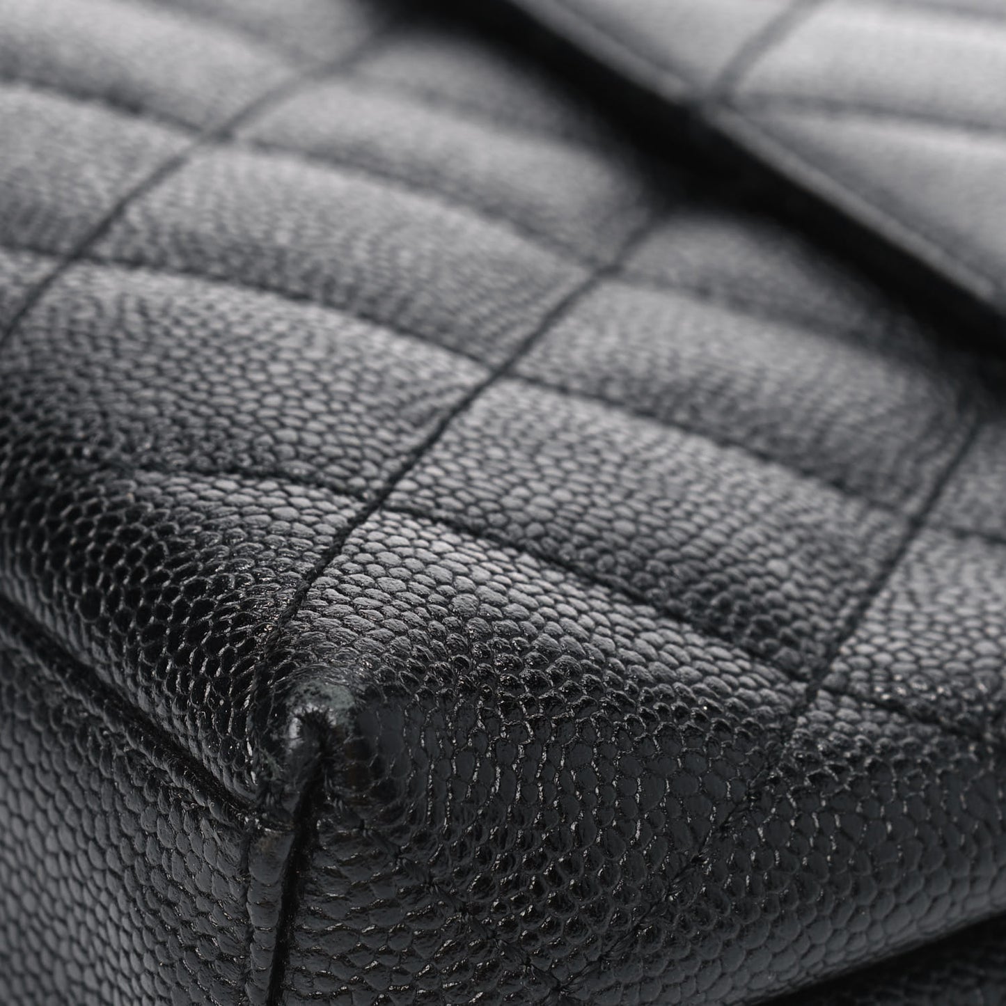 Caviar Quilted Flap Clutch Black