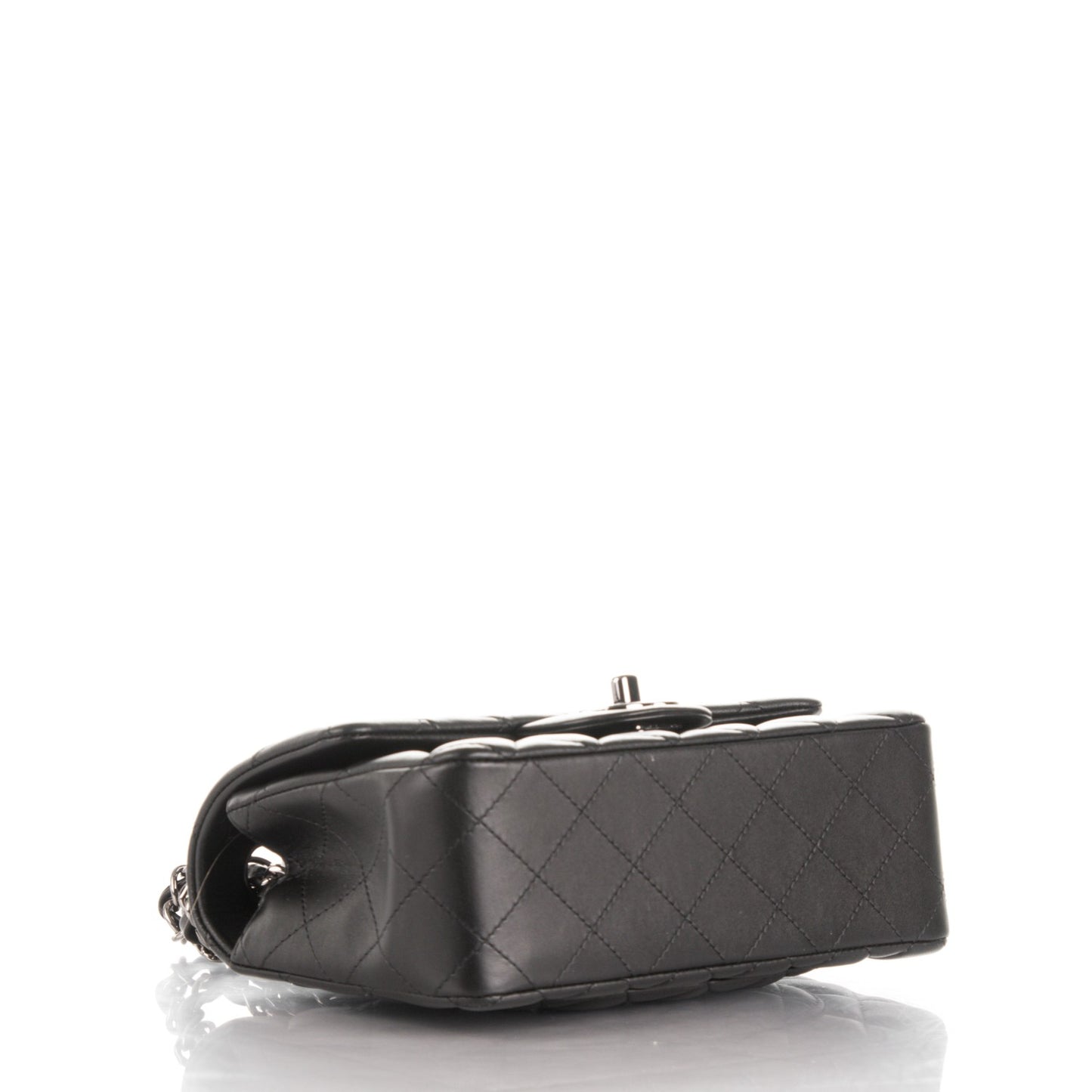 Lambskin Quilted Mini Rectangular Flap Black