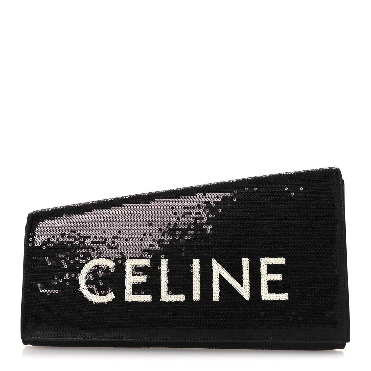 Celine Sequin Asymetric Clutch  Black White 1 of 10