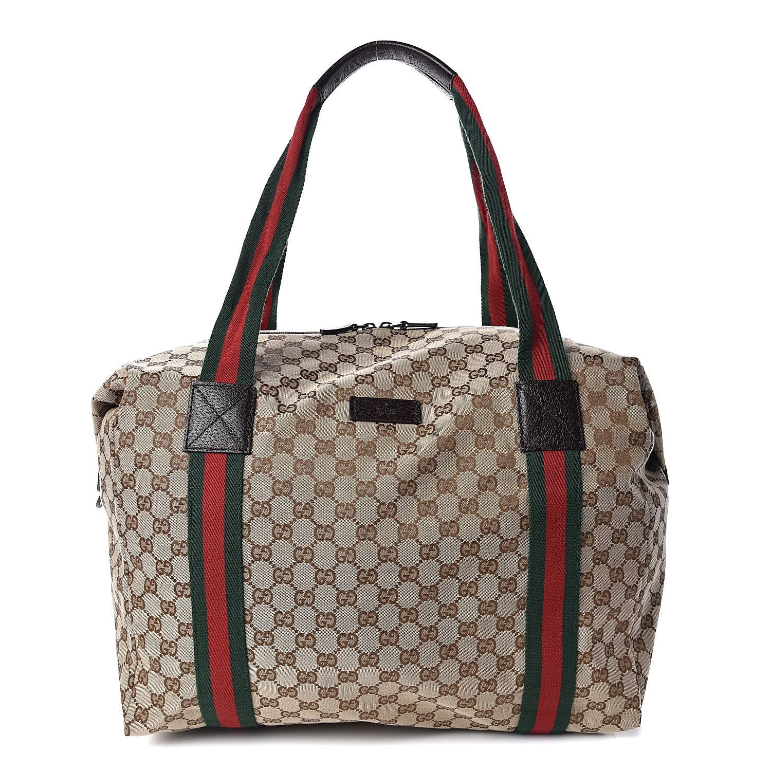 Gucci GG Monogram Web Medium Collapsible Carry On Duffle Beige Brown 1 of 10