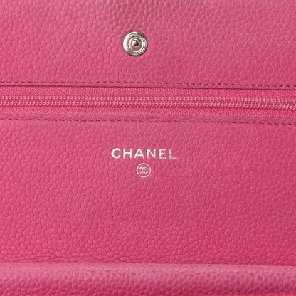 Chanel Iridescent Caviar Quilted Wallet On Chain WOC Pink 11 of 14