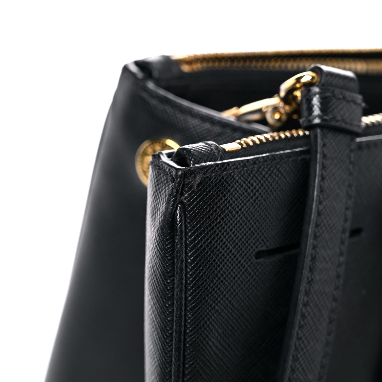 Saffiano Large Galleria Double Zip Tote Black