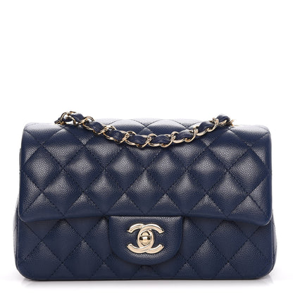 Chanel Caviar Quilted Mini Rectangular Flap Navy 1 of 8
