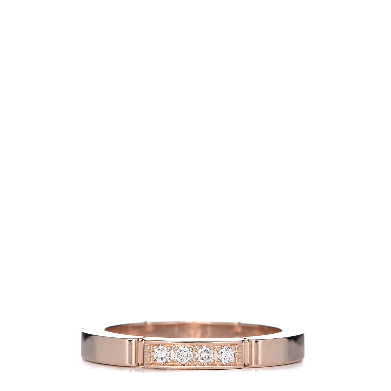Cartier 18K Pink Gold Diamond Maillon Panthere Wedding Band Ring 49 4.75 1 of 6