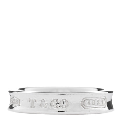 Tiffany Sterling Silver Narrow 1837 Band Ring 48 4.5 1 of 10