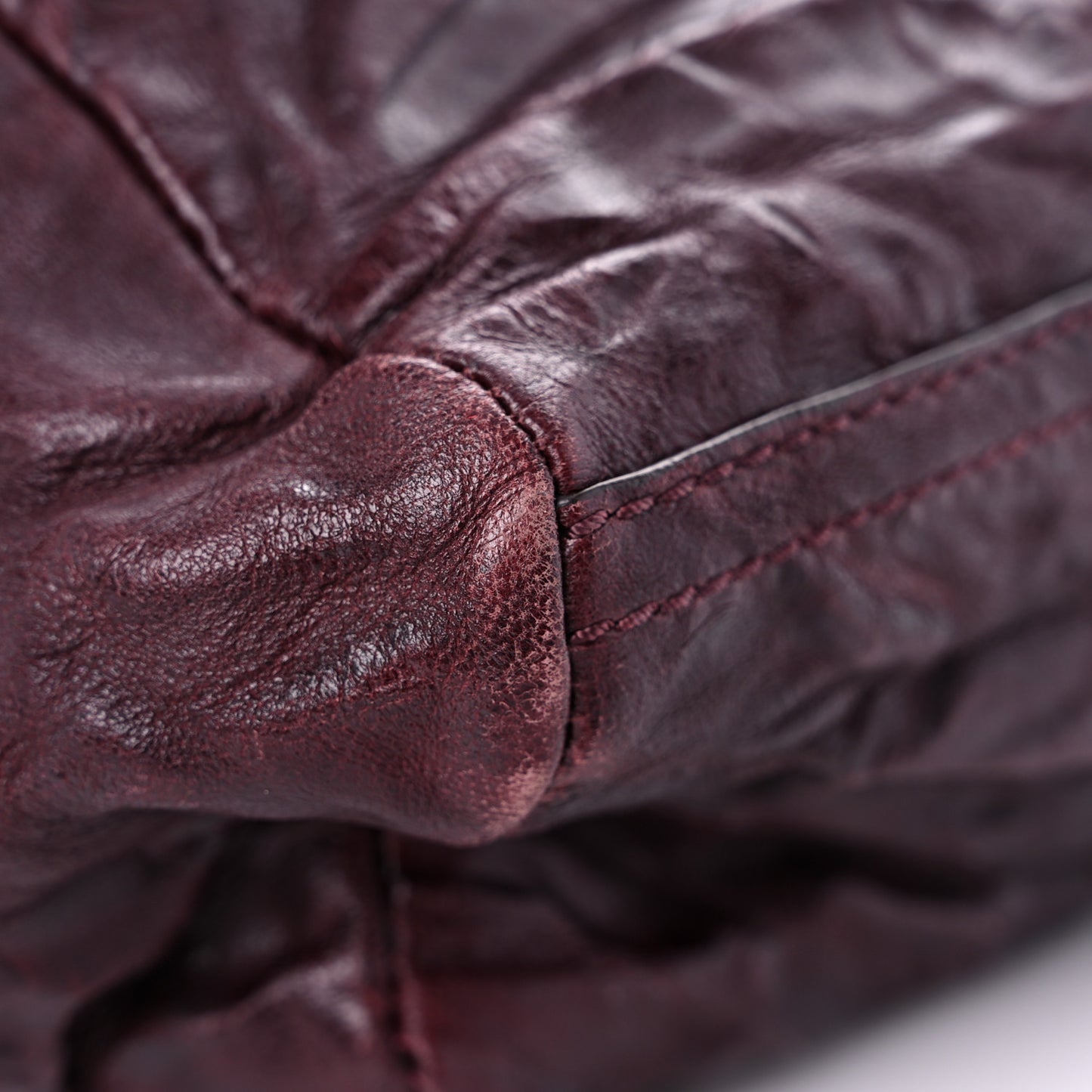 Tumbled Sheepskin Small Pandora Oxblood