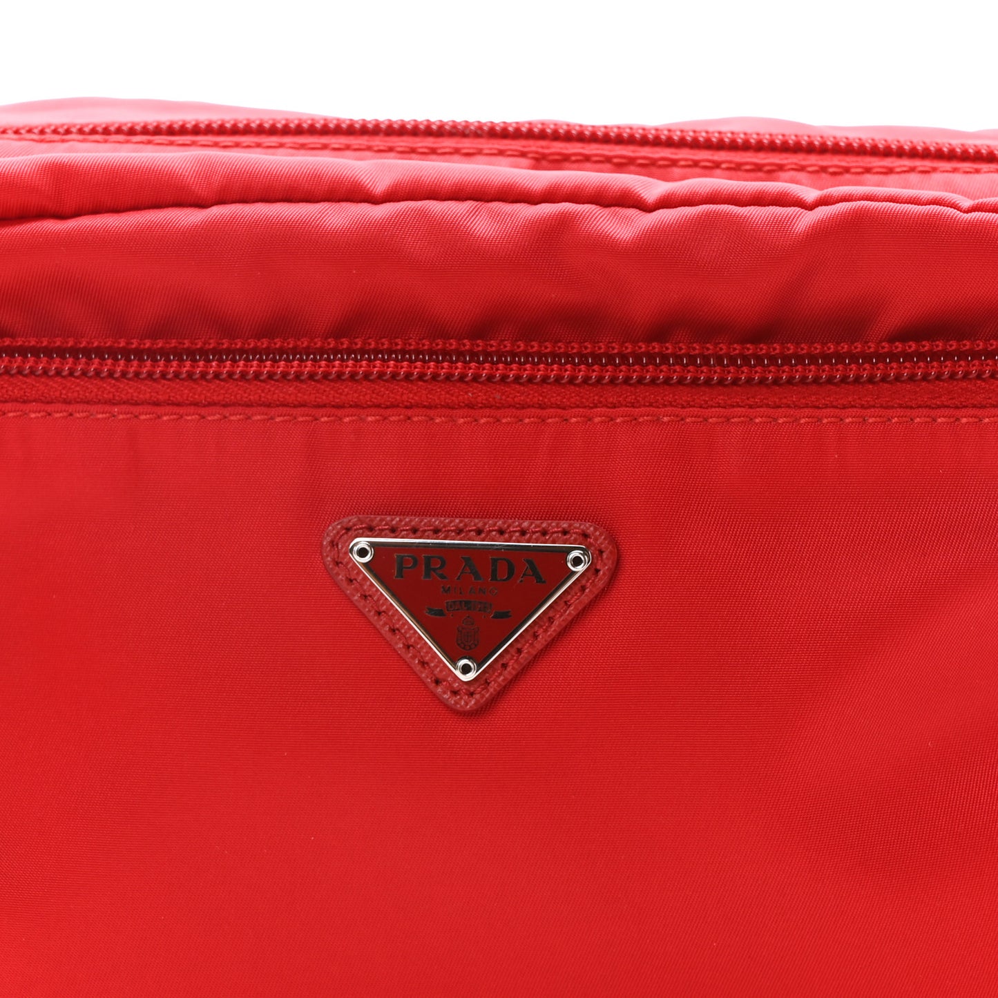 Tessuto Nylon Vela Cosmetic Pouch Rosso