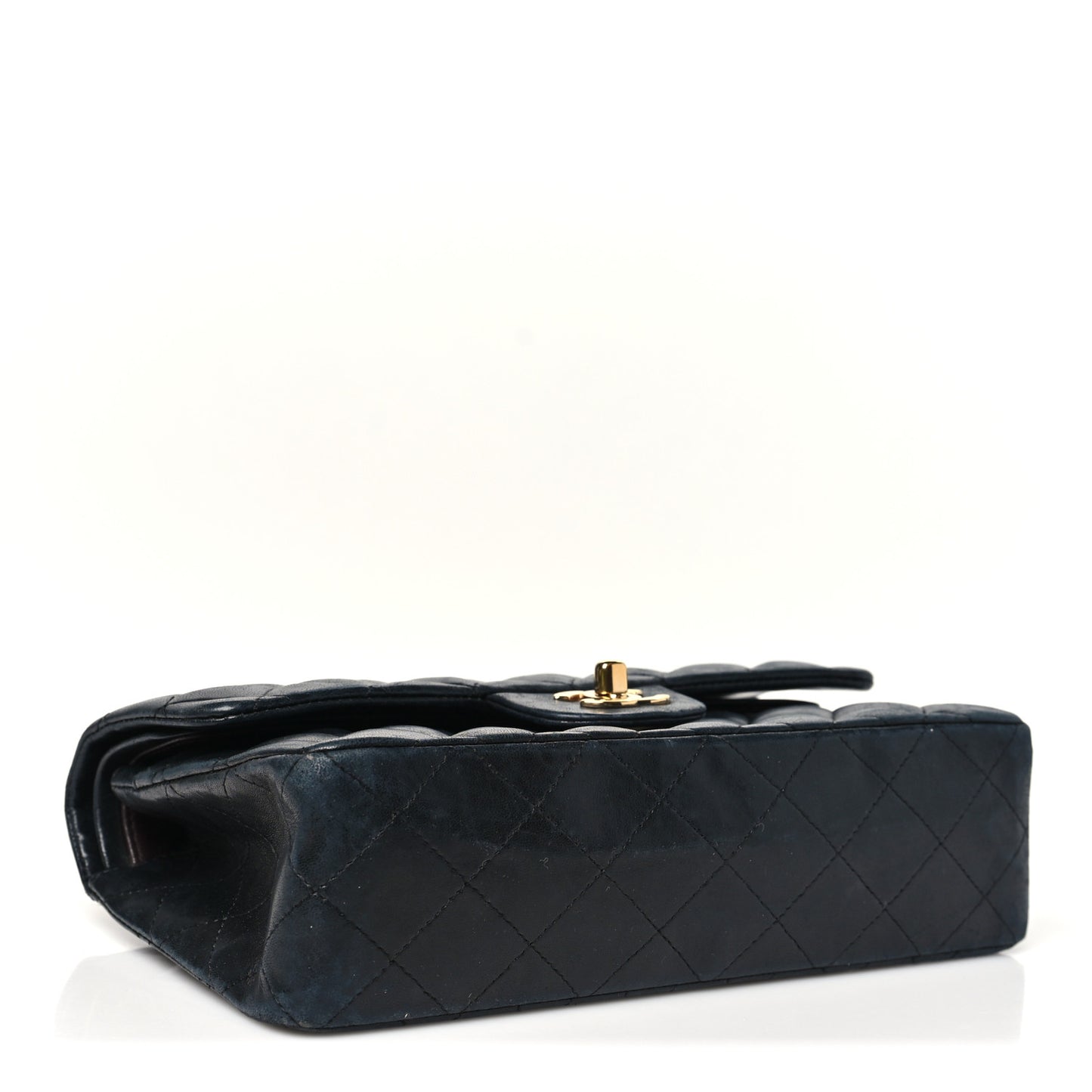 Lambskin Quilted Small Double Flap Black