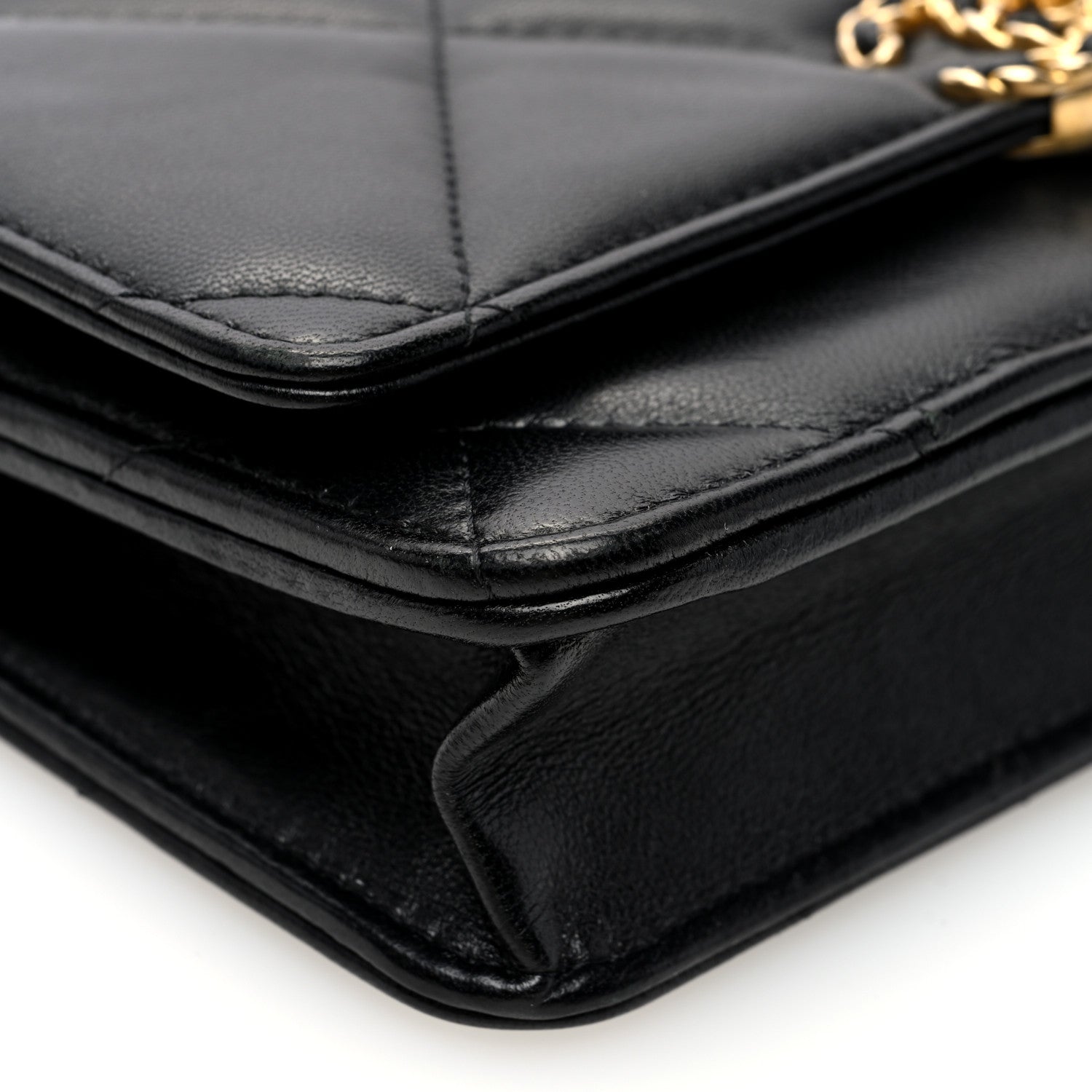 Chanel Lambskin Quilted Chanel 19 Wallet On Chain WOC Black 9 of 11