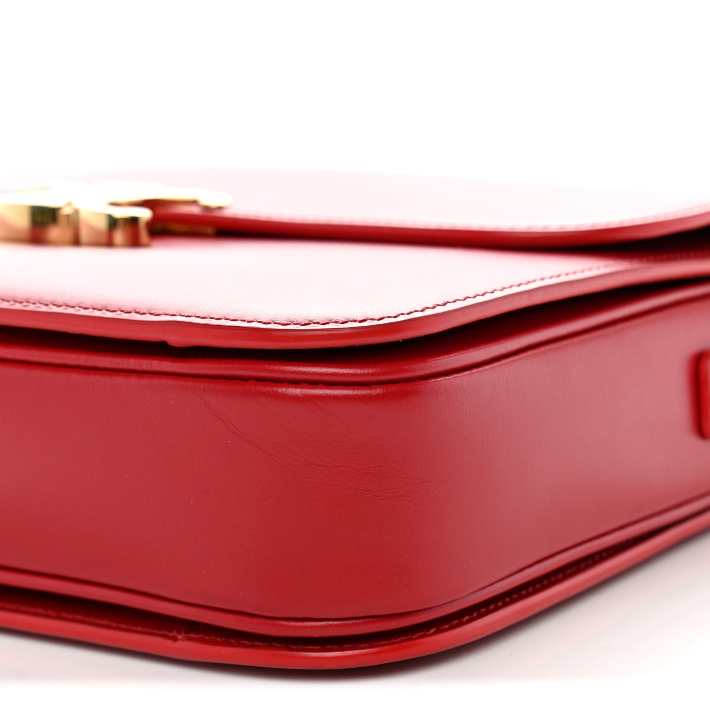 Shiny Calfskin Large Triomphe Red