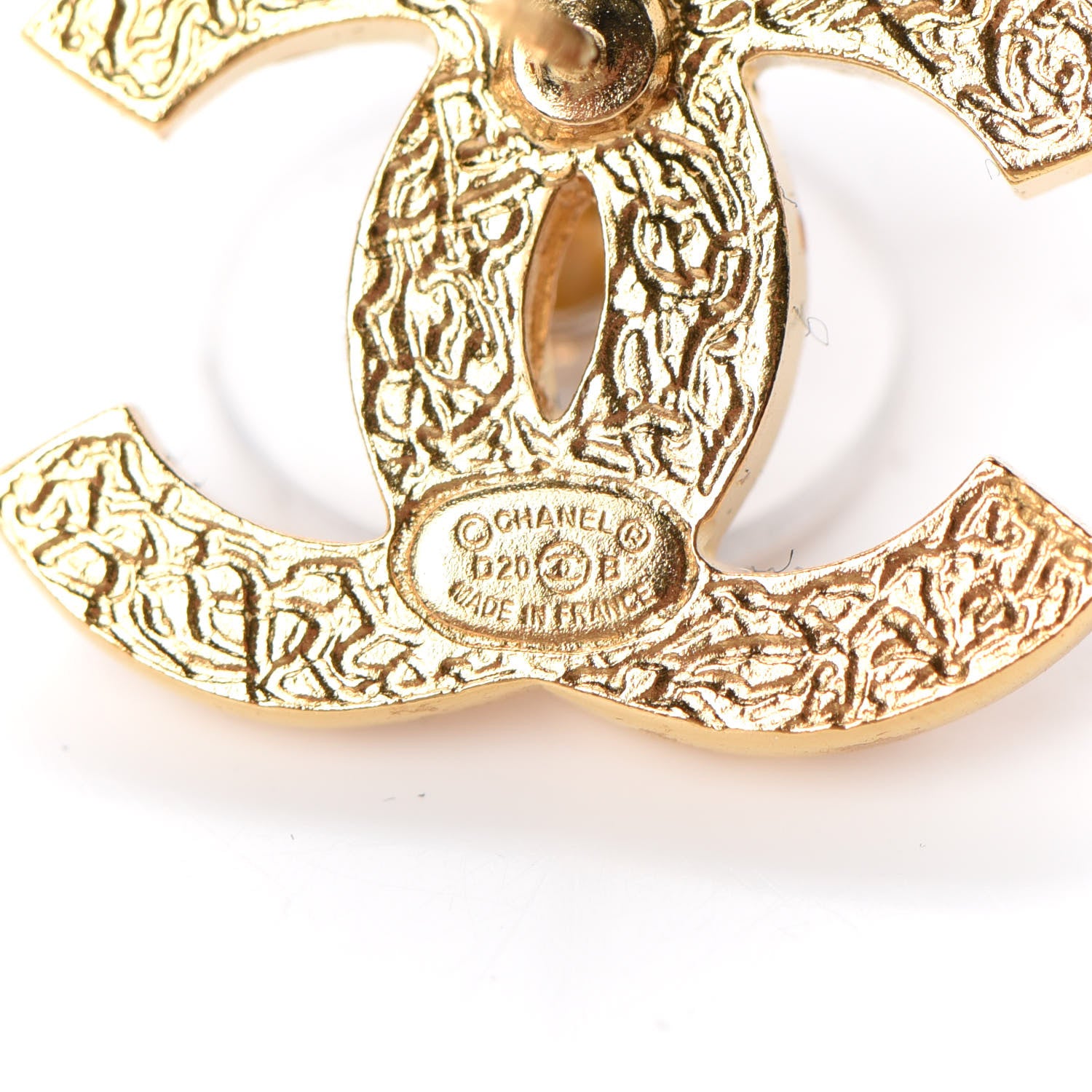 Chanel Pearl CC Earrings Gold 4 of 5