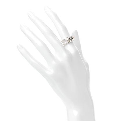 Tiffany Sterling Silver Pearl HardWear Double Pearl Ring 49 4.75 2 of 4