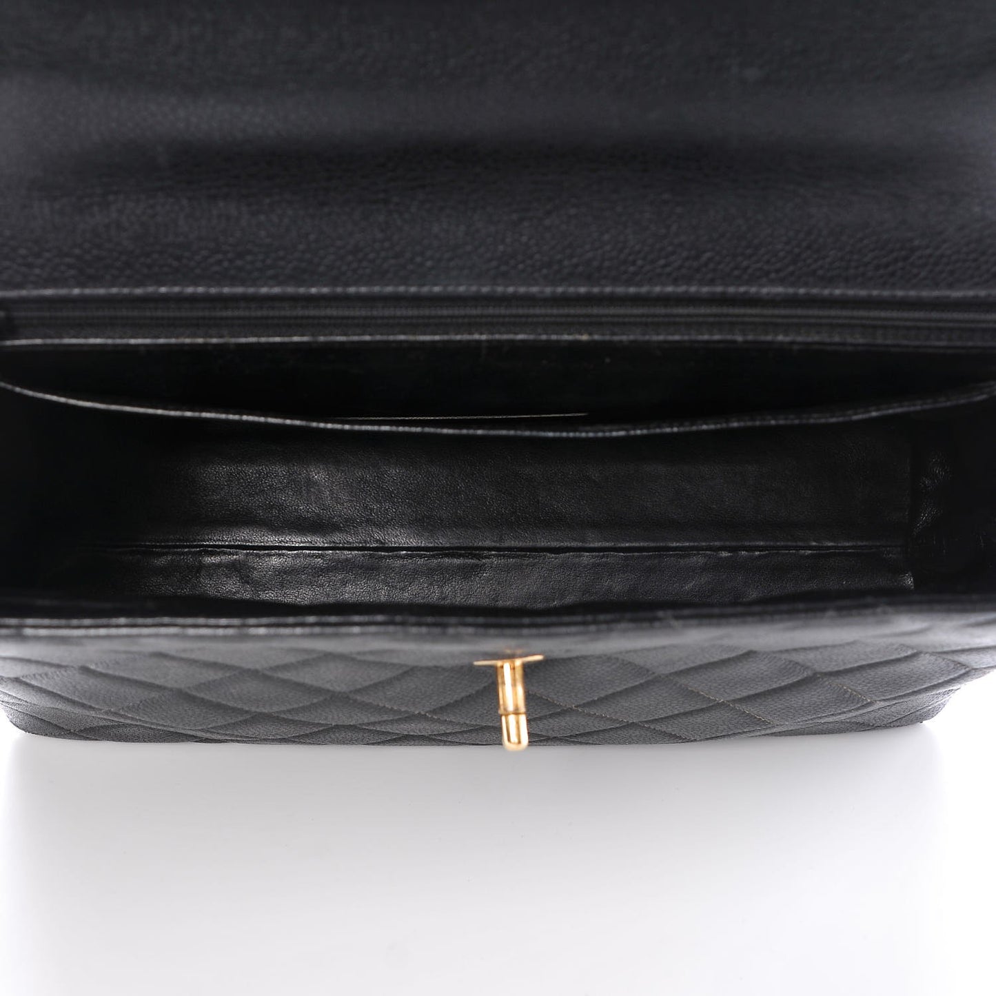 Caviar Quilted Jumbo Kelly Flap Black