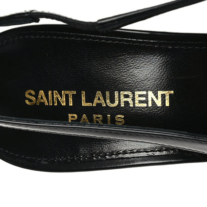 Saint Laurent Patent Calfskin Slingback Kendall 90 Pumps 38 Black 7 of 8