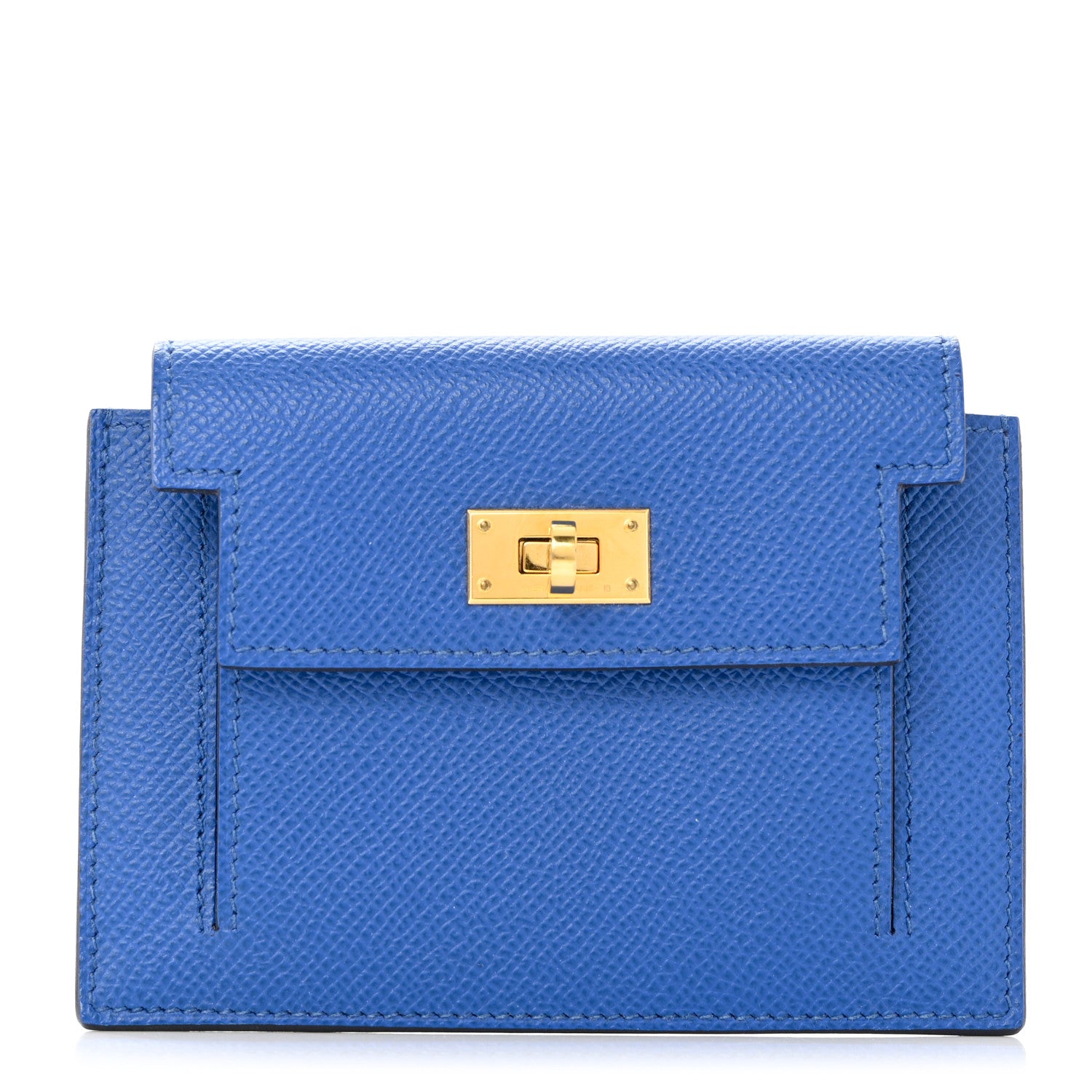 Hermes Epsom Kelly Pocket Compact Wallet Bleu Royal 1 of 8