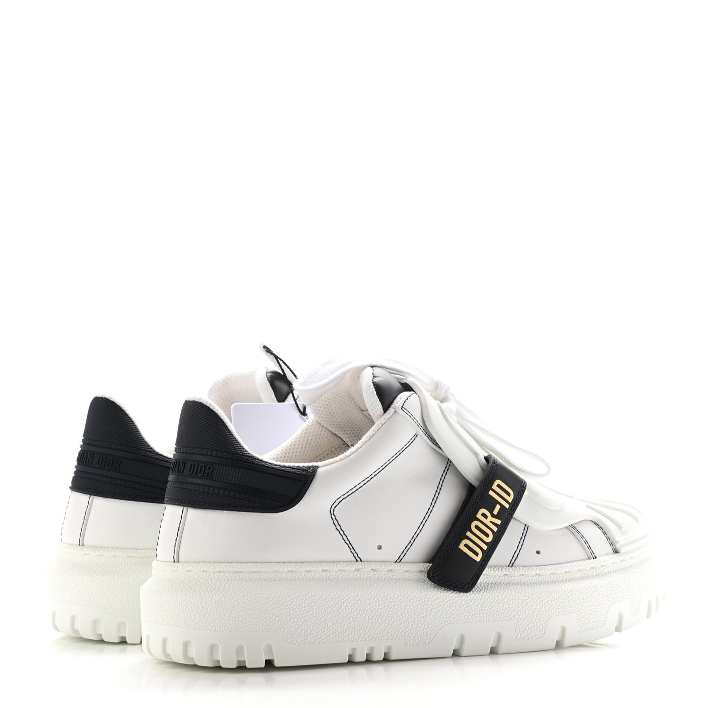 Calfskin Bi-Color Dior-ID Platform Sneakers 35.5 White Deep Blue
