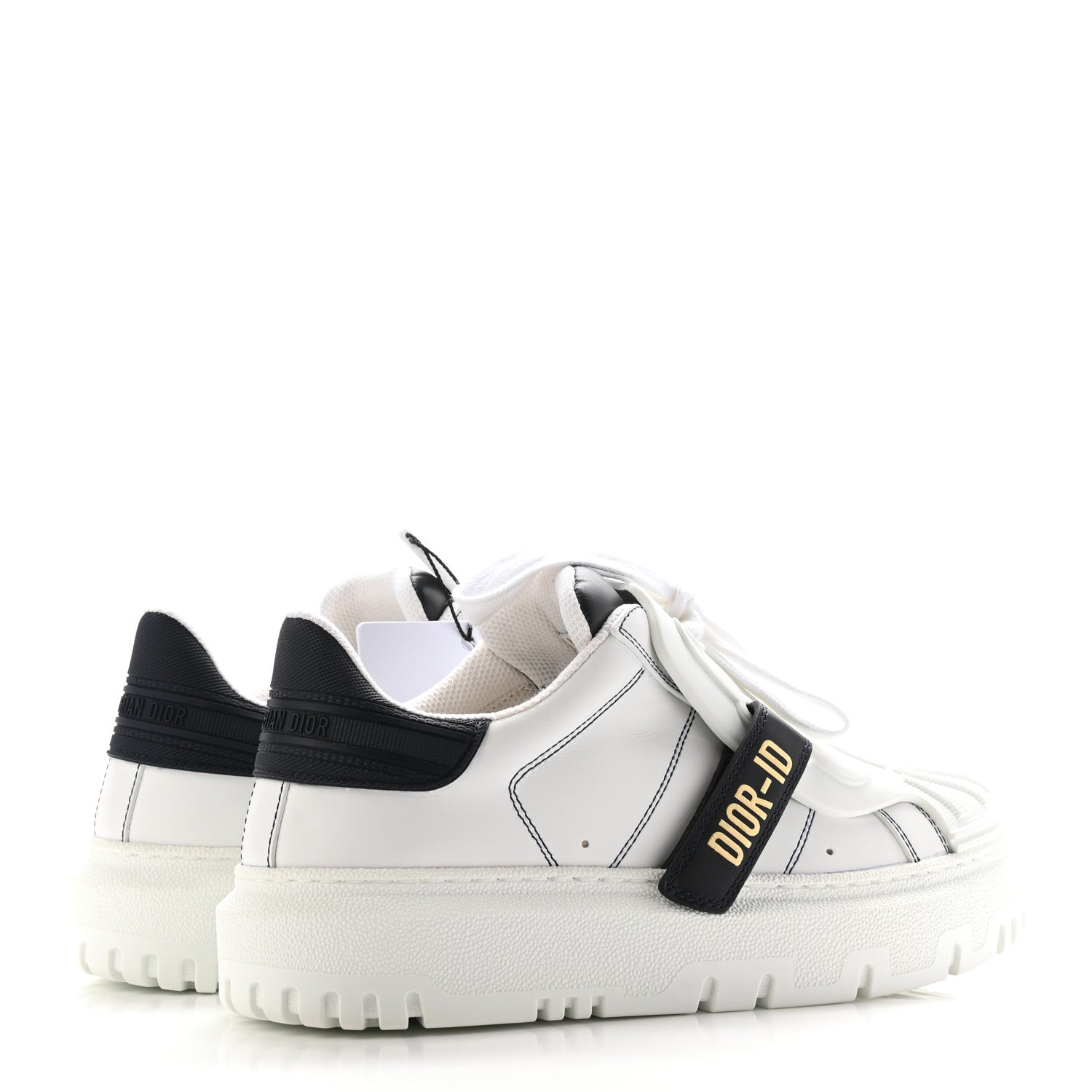Christian Dior Calfskin Bi-Color Dior-ID Platform Sneakers 35.5 White Deep Blue 4 of 8