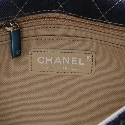Chanel Denim Quilted Jumbo Pompom Flap Dark Blue 7 of 8