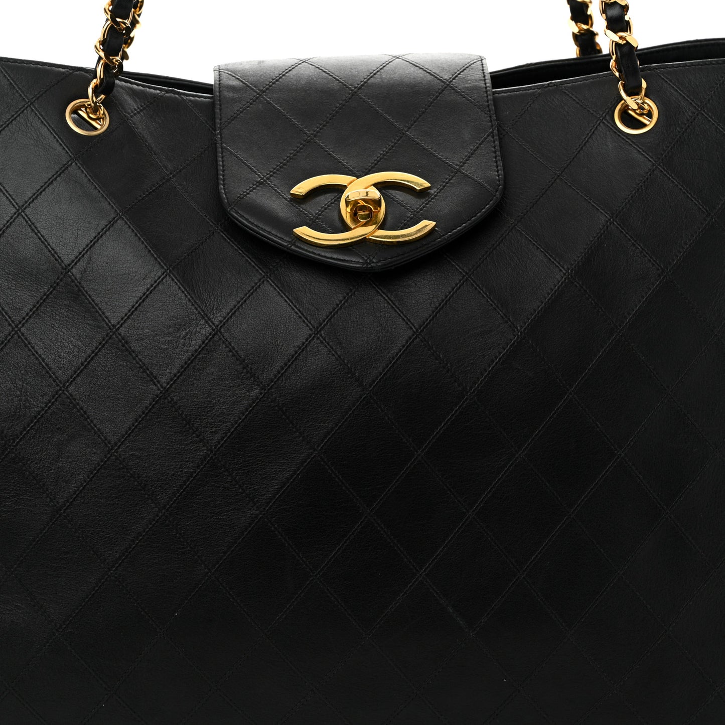 Calfskin Stitched XL Weekender Black