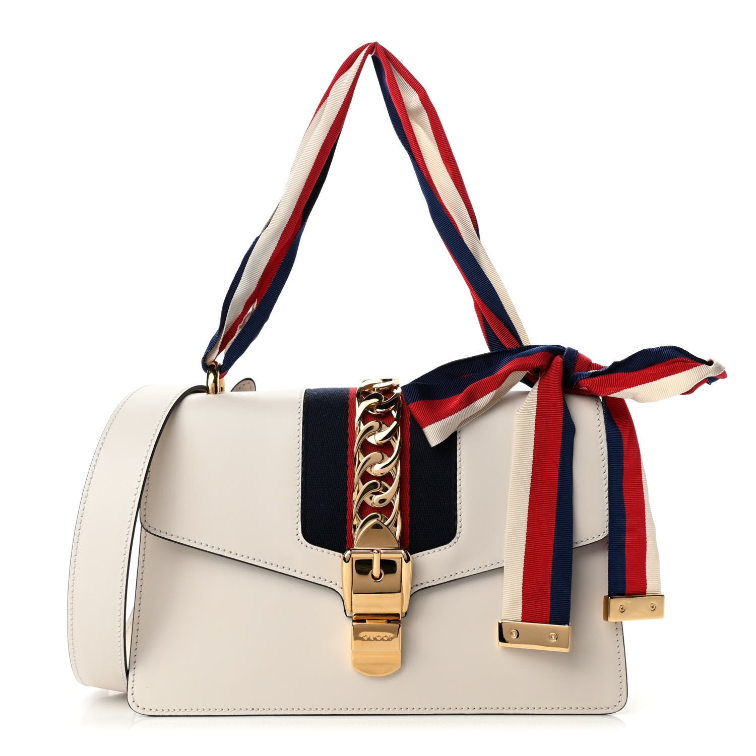 Gucci Calfskin Small Sylvie Shoulder Bag Off White 1 of 4