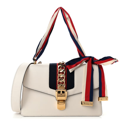 Gucci Calfskin Small Sylvie Shoulder Bag Off White 1 of 4