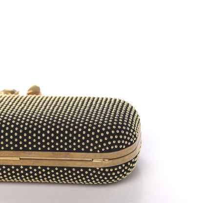 Alexander McQueen Suede Studded Skull Knuckle Box Clutch Black 10 of 10