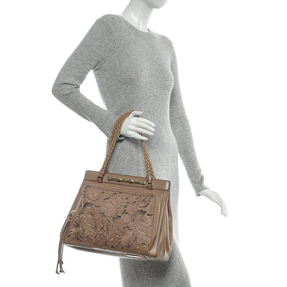 Valentino Garavani Vitello Lace Demetra Satchel Natural 2 of 9