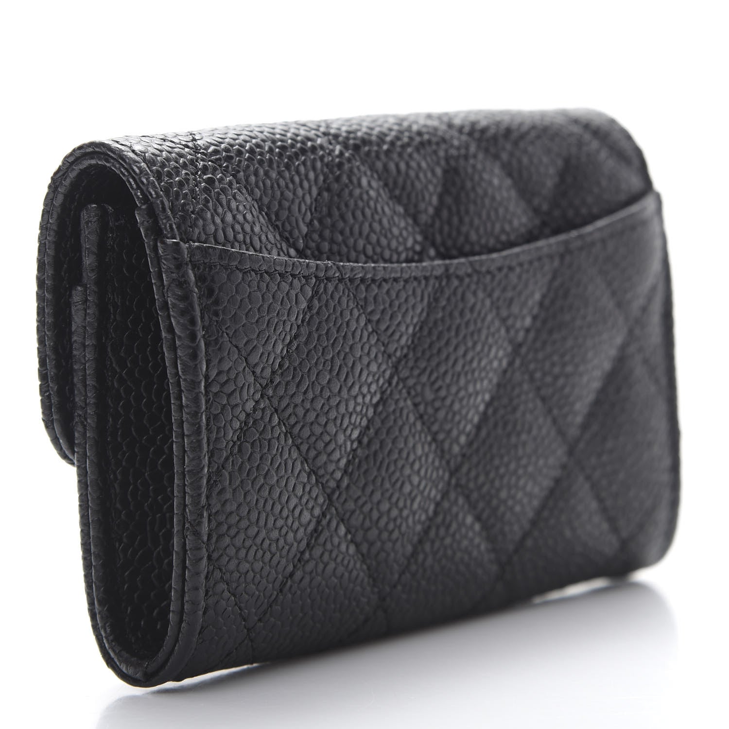 Chanel Caviar Quilted Flap Card Holder Wallet Black 3 of 9