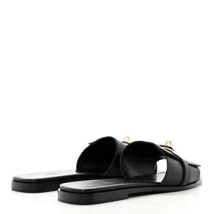 Hermes Calfskin Giulia Sandals 40.5 Black 4 of 15