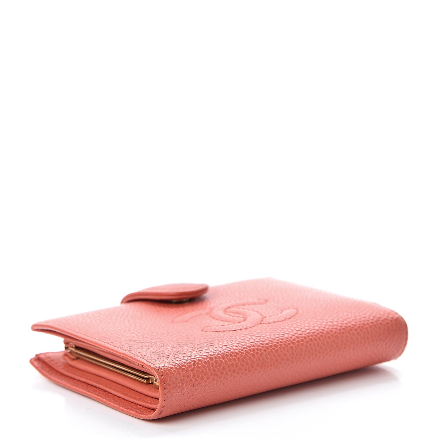 Chanel Caviar Timeless CC Zipped Pocket Wallet Light Red 4 of 17