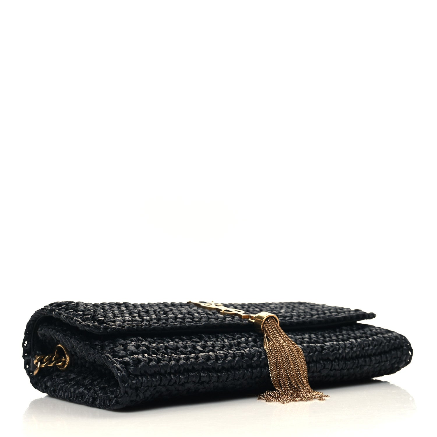 Saint Laurent Raffia Monogram Tassel Kate 99 Black 4 of 10