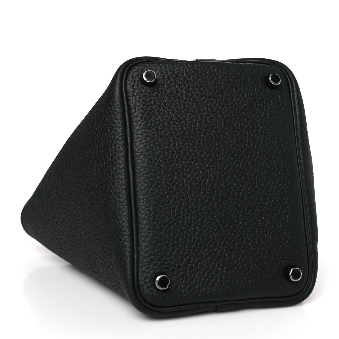 Taurillon Clemence Monochrome Picotin Lock 18 PM Black