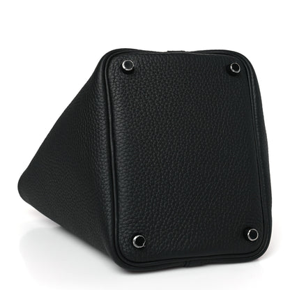 Hermes Taurillon Clemence Monochrome Picotin Lock 18 PM Black 3 of 9