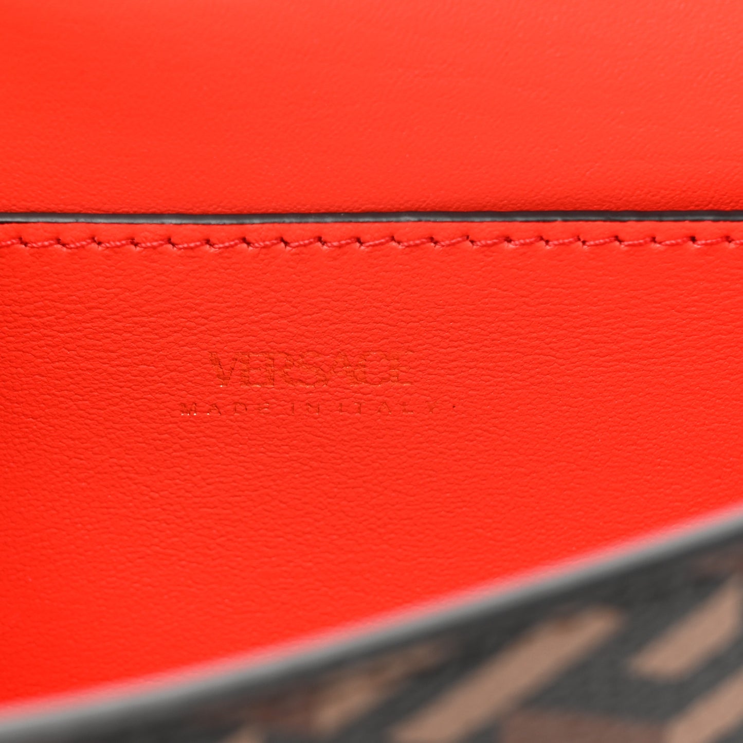 Coated Canvas Virtus La Greca Signature Shoulder Bag Red