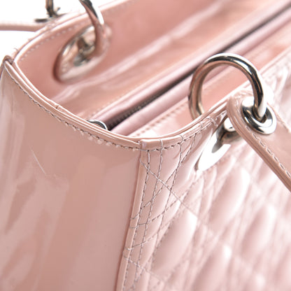 Christian Dior Patent Cannage Medium Lady Dior Rose Clair 16 of 25