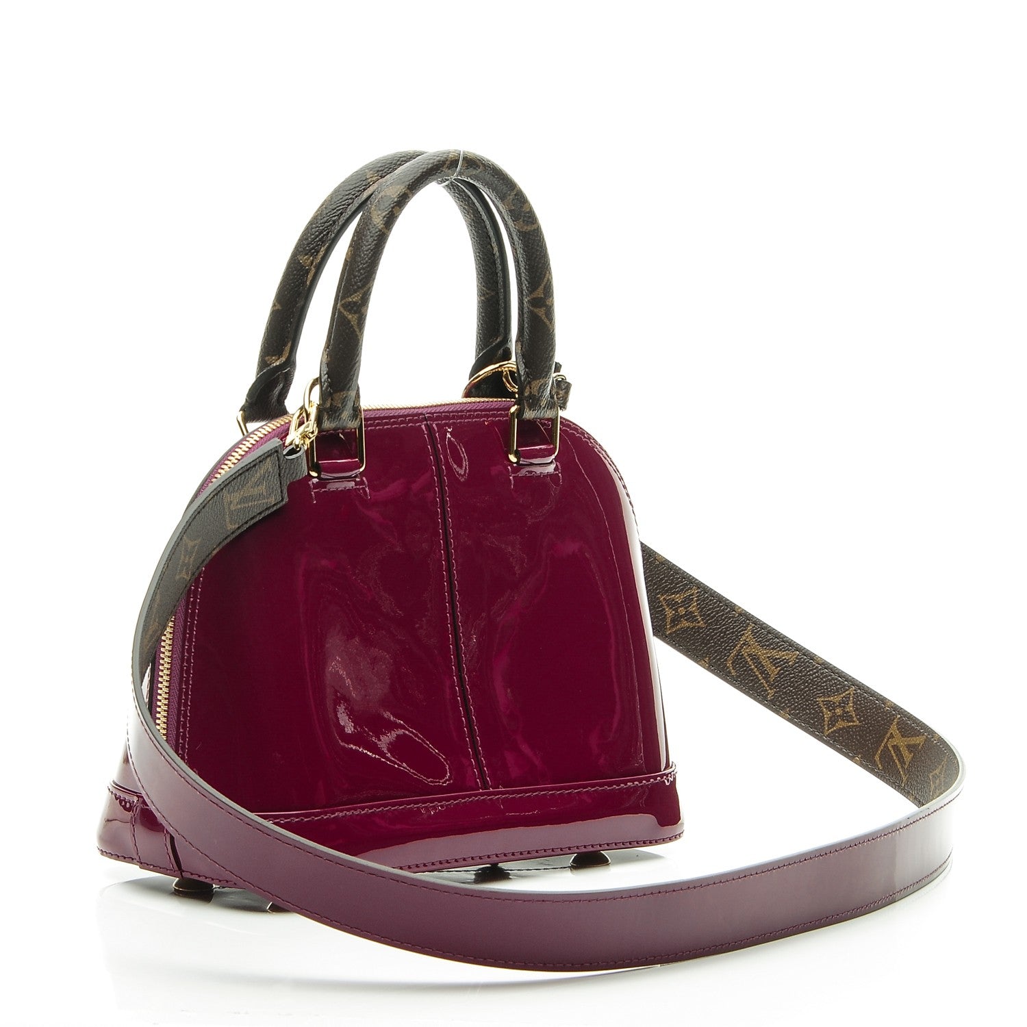 Louis Vuitton Patent Monogram Alma BB Magenta 3 of 7
