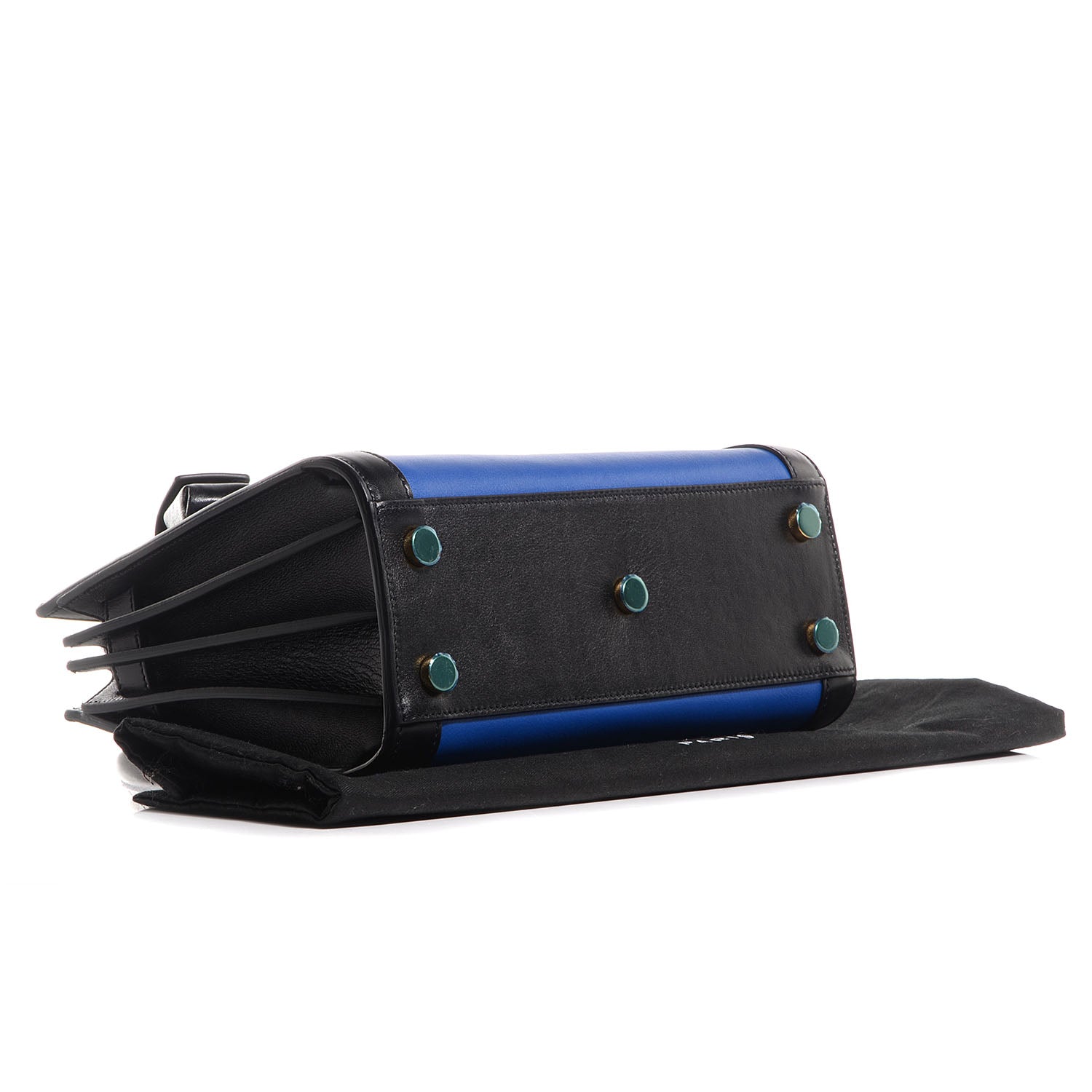 Saint Laurent Calfskin Bi-Color Nano Sac De Jour Royal Blue Black 4 of 9