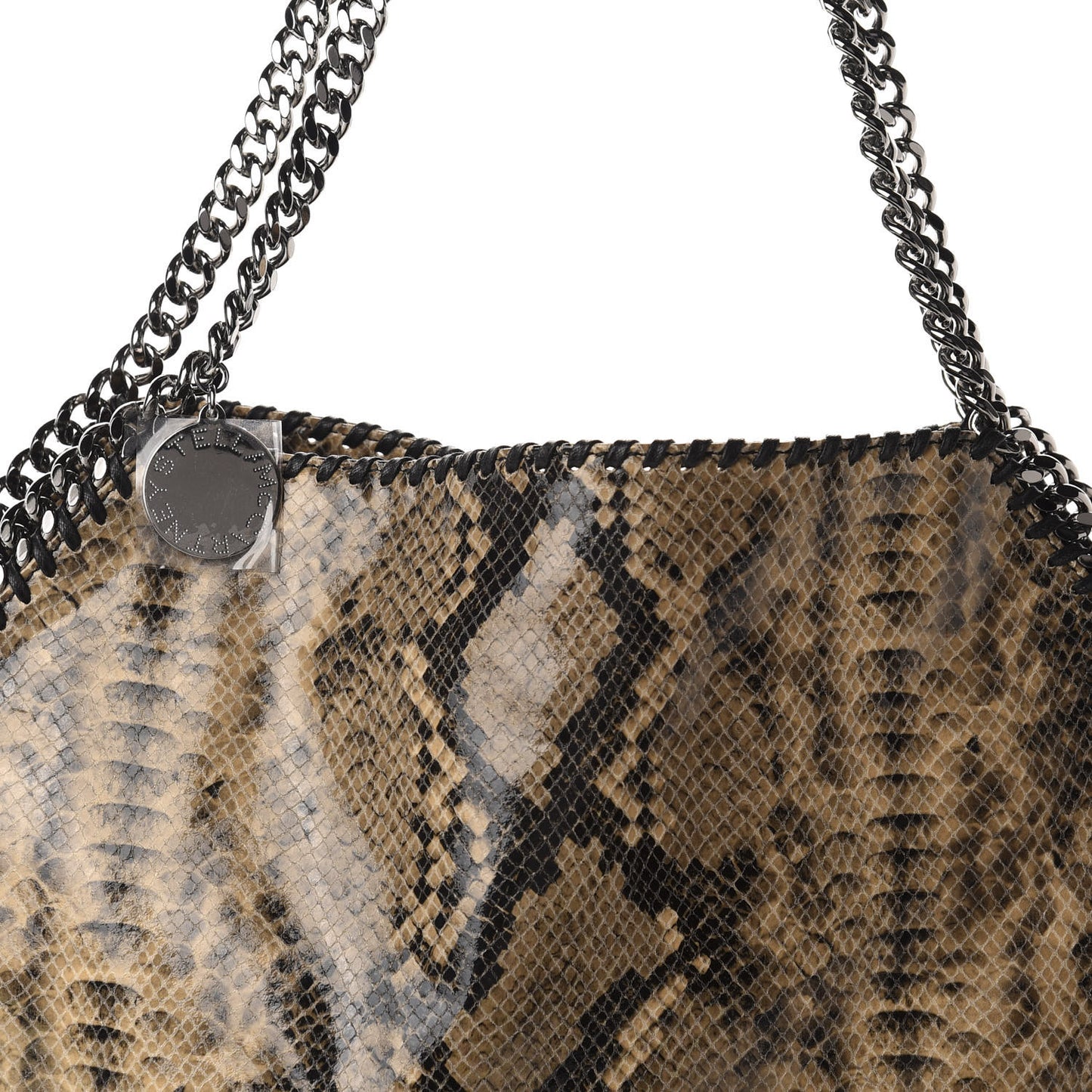 Eco Python Small Falabella Tote Nude