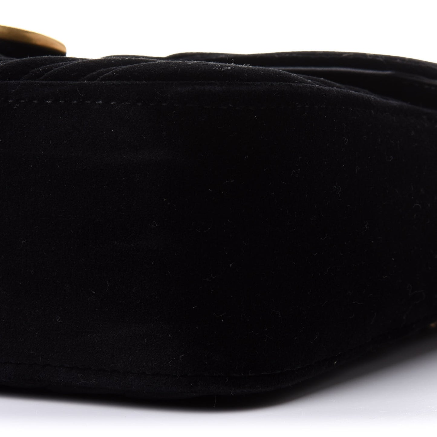 Velvet Matelasse Small GG Marmont Shoulder Bag Black