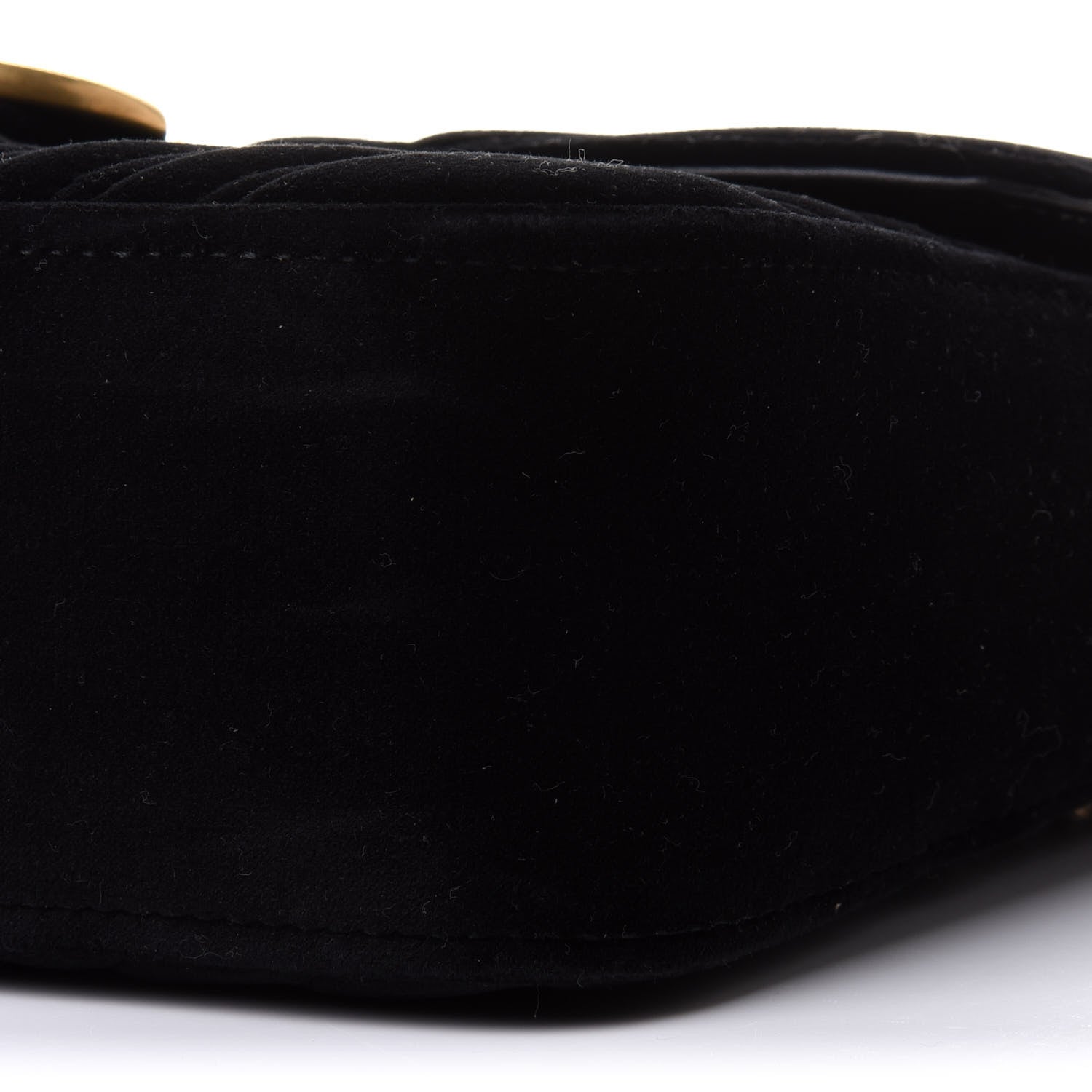 Gucci Velvet Matelasse Small GG Marmont Shoulder Bag Black 11 of 14
