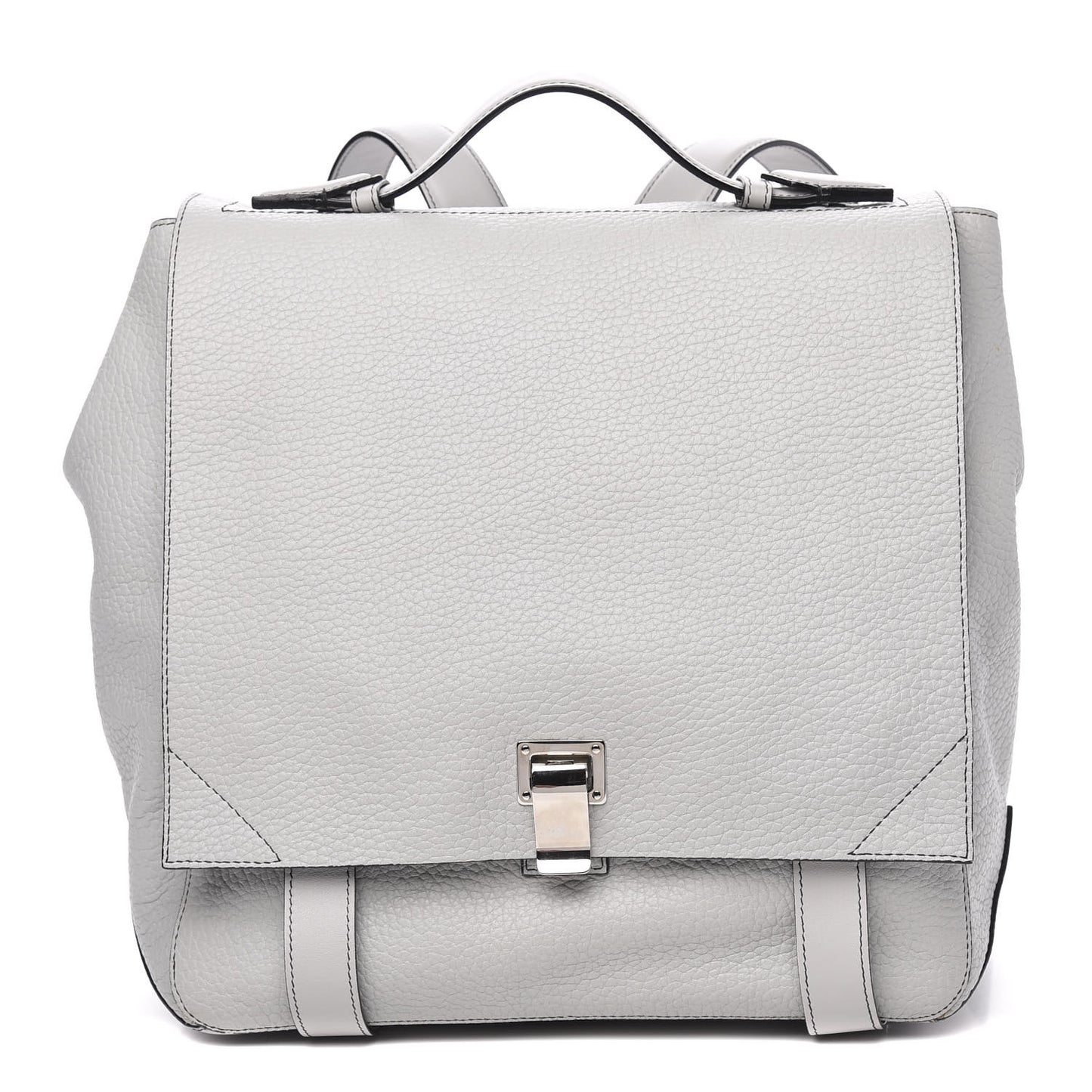 Pebbled Calfskin Small PS Courier Backpack Heather Grey