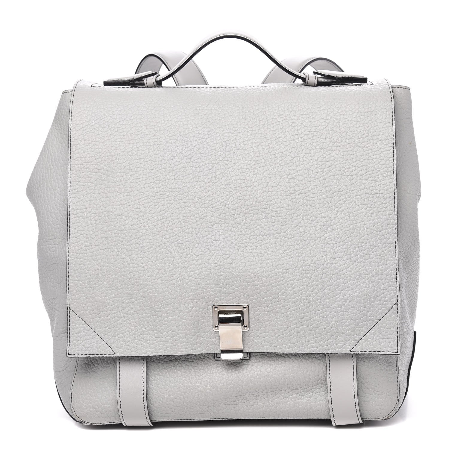Proenza Schouler Pebbled Calfskin Small PS Courier Backpack Heather Grey 1 of 12