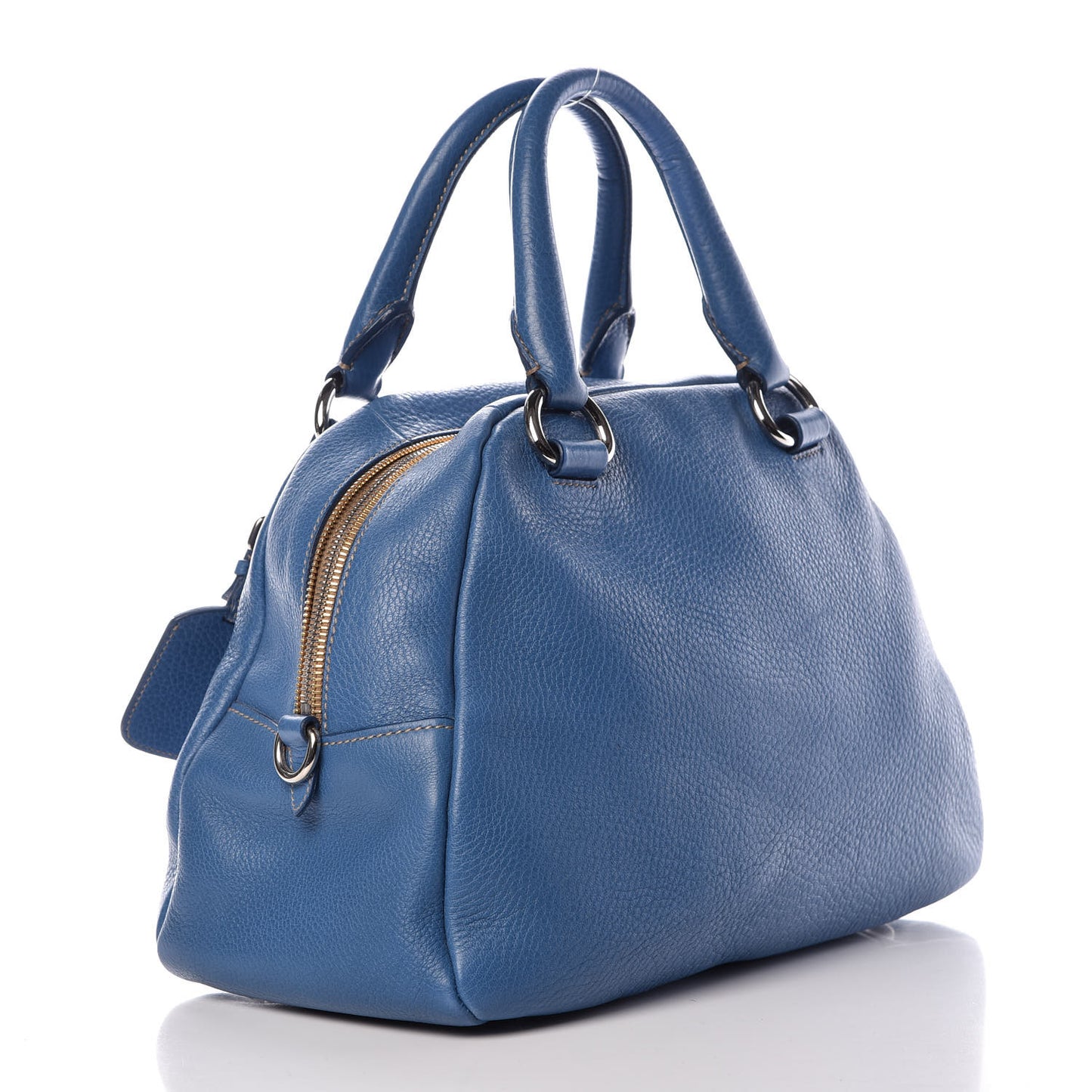 Vitello Daino Dome Satchel Cobalto