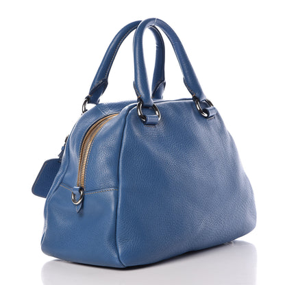 Prada Vitello Daino Dome Satchel Cobalto 3 of 15