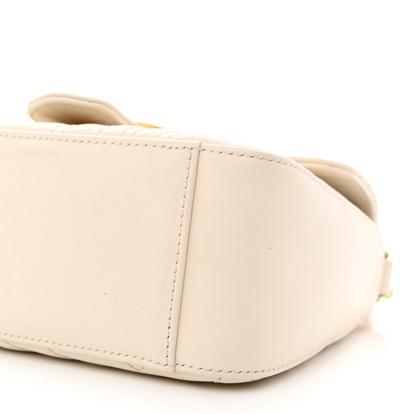 Calfskin Matelasse Mini GG Marmont Top Handle Shoulder Bag White