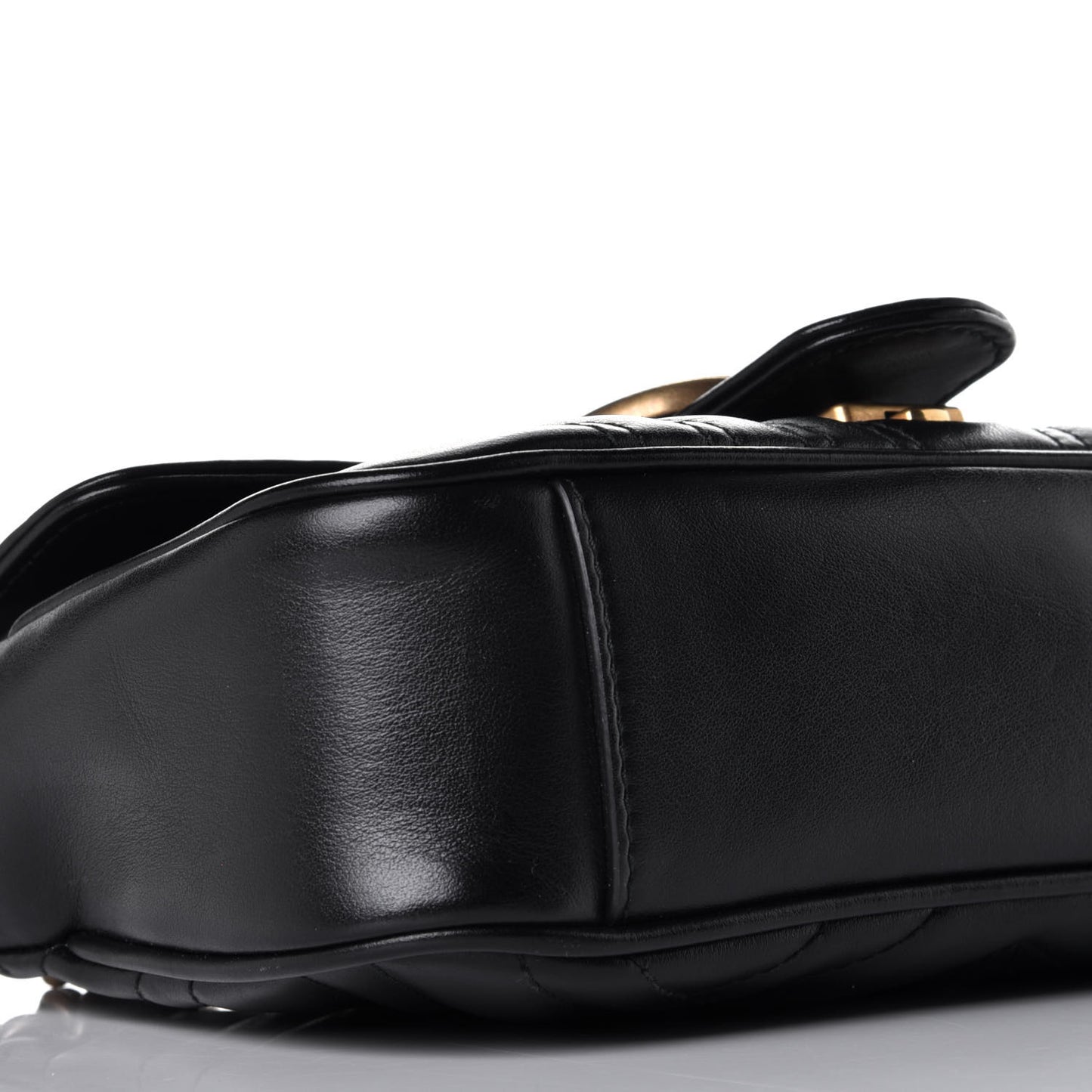 Calfskin Matelasse Mini GG Marmont Shoulder Bag Black